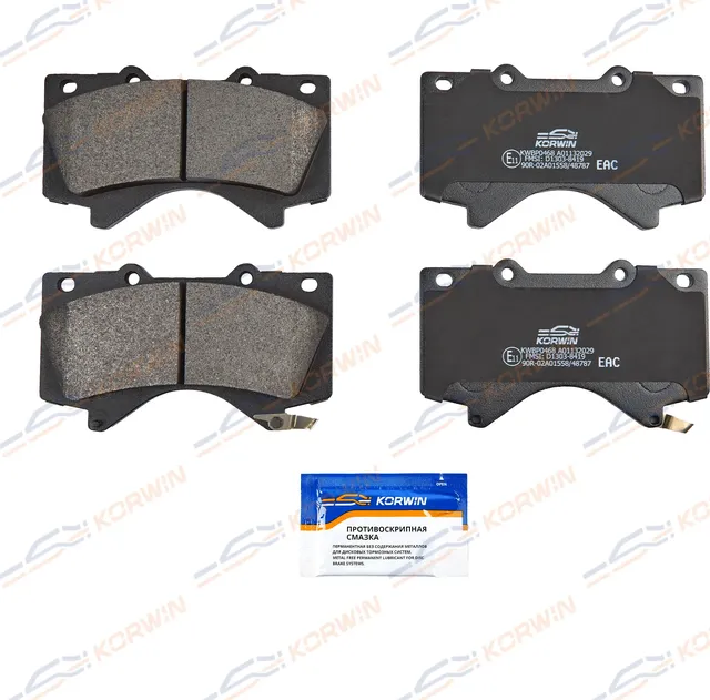 Колодки тормозные перед. Toyota Land Cruiser 200 07-/Tundra 06-/Lexus LX 07 (Korwin). Артикул KWBP0468