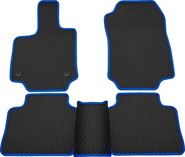 Коврики Rezkon EVA для салона Toyota RAV4 V 2019-2026 Синий кант. Артикул 9034035303