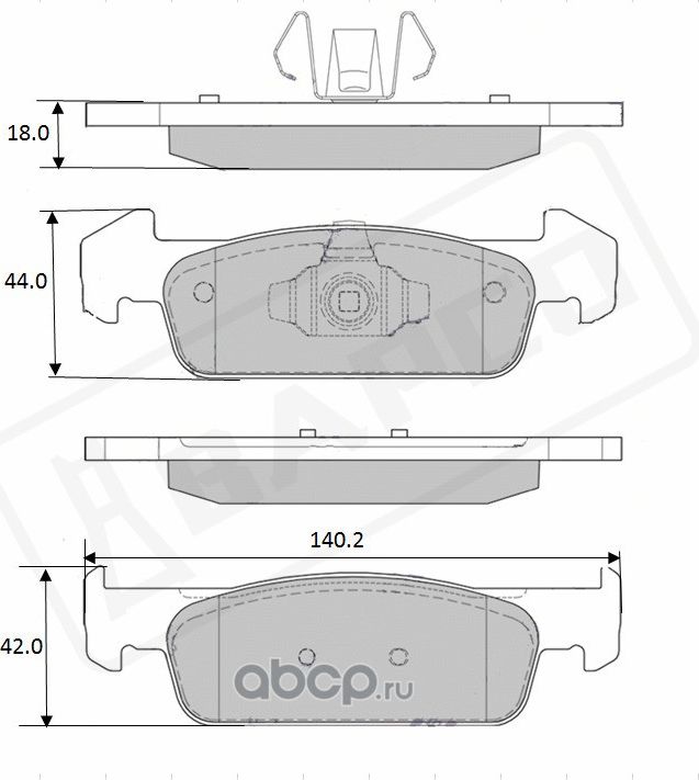 Колодки тормозные дисковые, комплект Renault Logan II / Sandero II / T (Bapco) Bapco. Артикул BP0456
