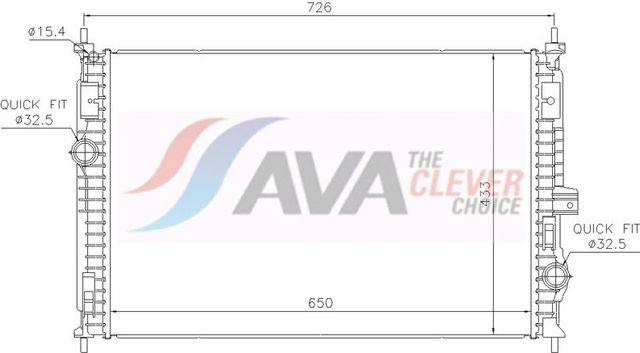 Радиатор охлаждения двигателя AVA ** CLEVER FIT ** для Toyota ProAce II 2019-2026. Артикул PE2438