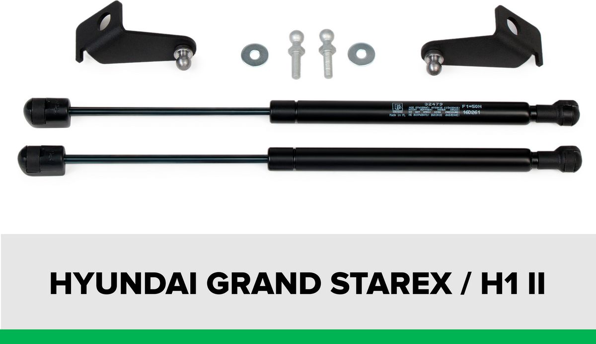 Амортизаторы (упоры) капота Pneumatic для Hyundai H1 II 2007-2018. Артикул KU-HY-ST00-00