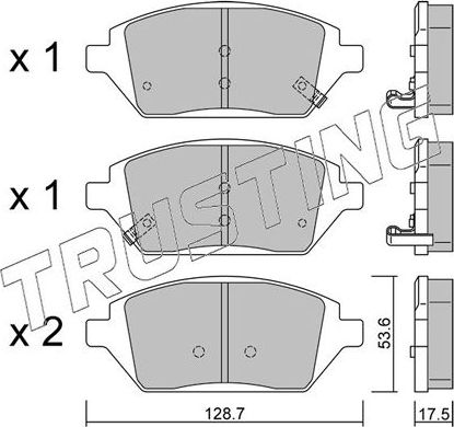 Тормозные колодки Trusting передние для Opel Karl 2015-2019. Артикул 1211.0
