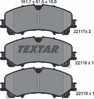 Тормозные колодки Textar передние для Nissan X-Trail T32 2014-2025. Артикул 2211701