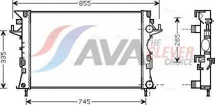 Радиатор охлаждения двигателя AVA для Renault Vel Satis I 2002-2009. Артикул RTA2300