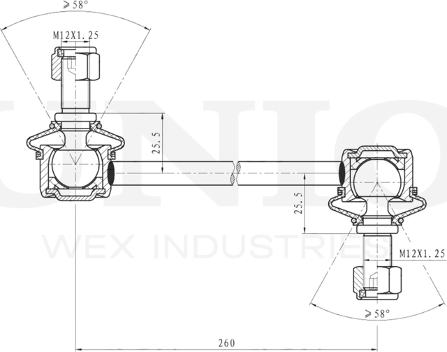 Тяга/стойка стабилизатора (Unio). Артикул SSP-50035