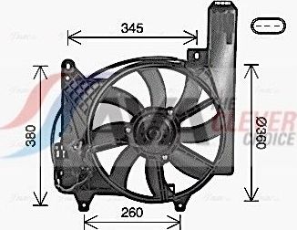 Вентилятор радиатора двигателя AVA. Артикул OL7744