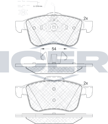 Тормозные колодки Icer. Артикул 182007