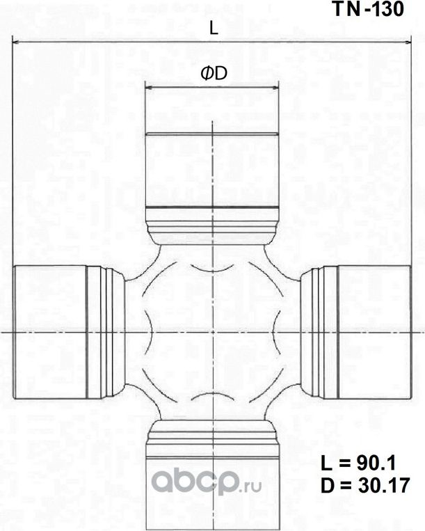 Крестовина карданного вала NISSAN PATHFINDER R51 04-12 TITAN A60 03-15 CHEVROLET TAHOE 95-14 FORD TR TOYO TN130 Toyo. Артикул TN130