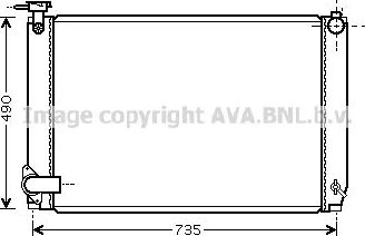 Радиатор охлаждения двигателя AVA для Lexus RX II 2005-2008. Артикул TO2462