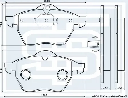 Колодки тормозные передние (Starke). Артикул 175565