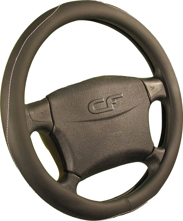 Оплётка на руль CarFashion Creek (размер M, экокожа, цвет ЧЕРНЫЙ/БЕЛЫЙ). Артикул 31207