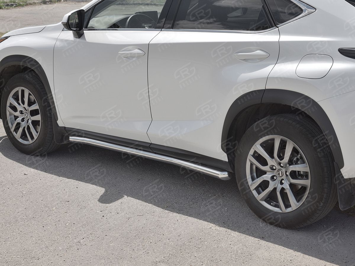 Защита порогов RusStal труба d63 (вариант 1) для Lexus NX300 2017-2026. Артикул LNX3T-0029431