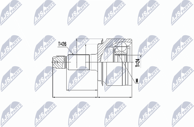 Шрус наружный (граната) NTY для Honda Civic IX 2012-2016. Артикул NPZ-HD-060