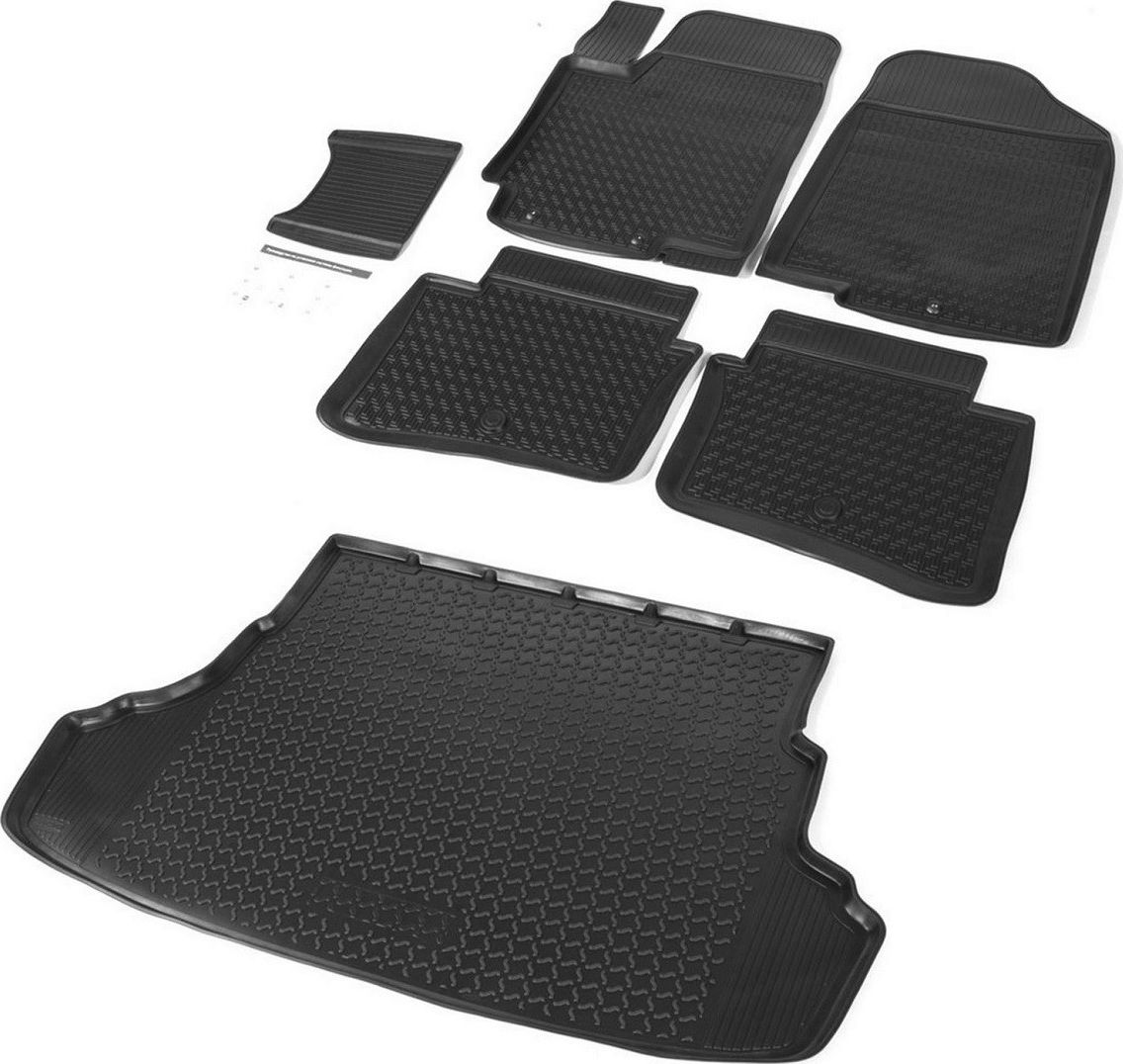 Комплект ковриков Rival для салона и багажника Hyundai Solaris I седан 2010-2014. Артикул K12305001-6