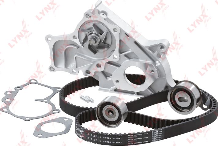 Помпа (водяной насос) с комплектом ремня ГРМ LYNXauto. Артикул PW-1116