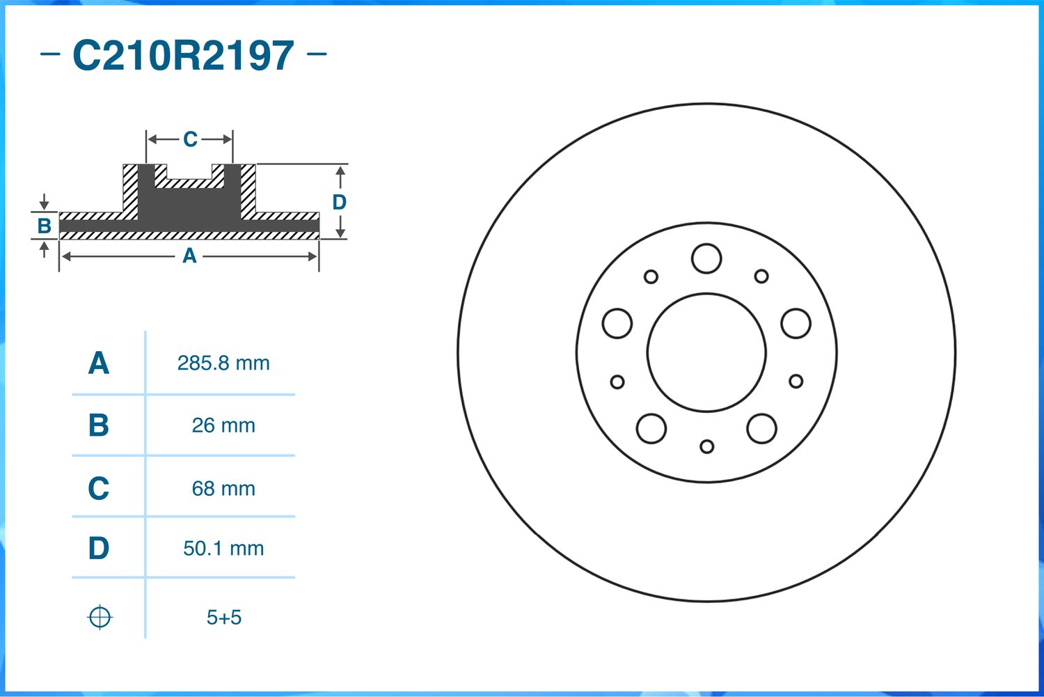 Диск тормозной передний (Cworks). Артикул C210R2197