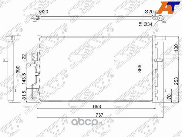 Радиатор кондиционера HYUNDAI TUCSONKIA SPORTAGE (SAT). Артикул STHY15394A0