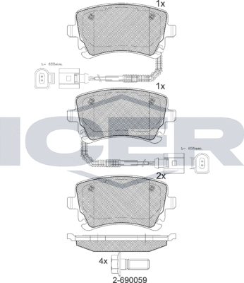 Тормозные колодки Icer. Артикул 181674