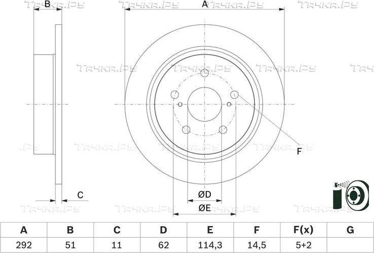 Тормозной диск Bosch. Артикул 0 986 479 H27