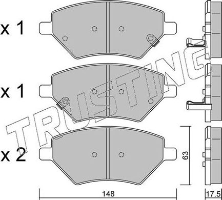 Тормозные колодки Trusting. Артикул 1286.0
