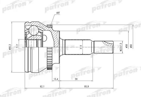 Шрус наружный (граната) Patron. Артикул PCV1544