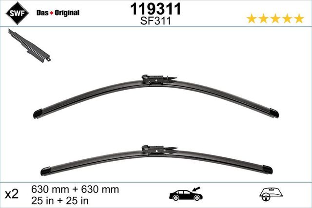 Щетки стеклоочистителя (дворники) SWF для IVECO Daily VI 2014-2026. Артикул 119311