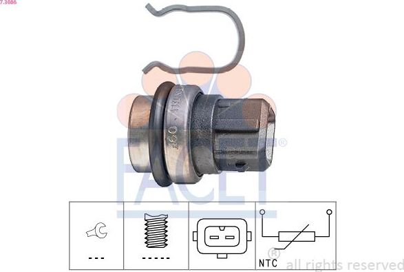 Датчик температуры охлаждающей жидкости Facet Made in Italy - OE Equivalent. Артикул 7.3086