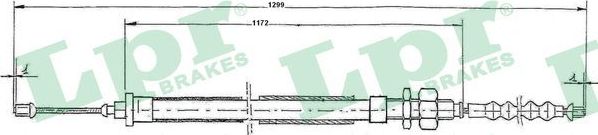 Трос ручника (тросик ручного тормоза) LPR. Артикул C0110B