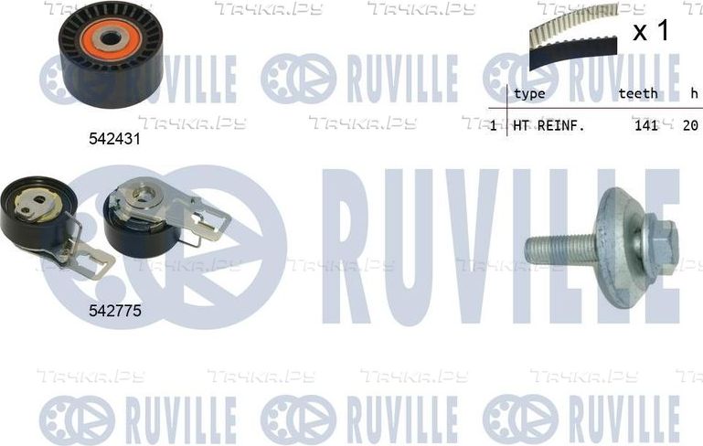 Ремень ГРМ с роликами (комплект) Ruville для Ford Mondeo V 2015-2026. Артикул 550395