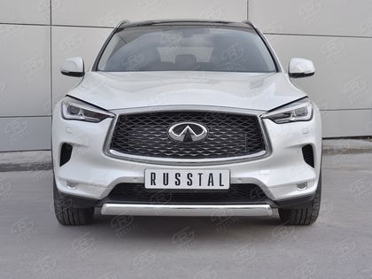 Защита RusStal переднего бампера d75х42 дуга для Infiniti QX50 II 2018-2026. Артикул IQX5Z-003075