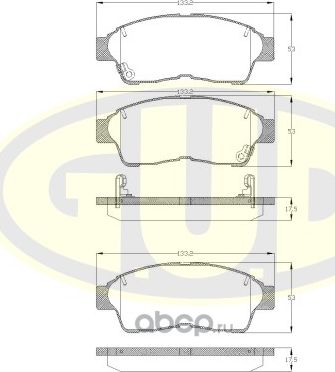 Тормозные колодки G.U.D.. Артикул GBP040202