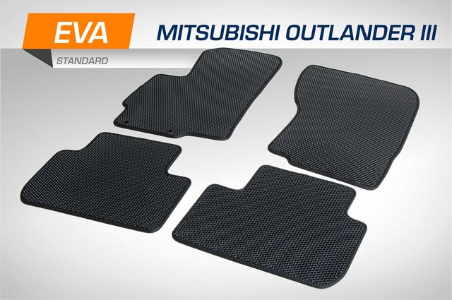 Коврики AutoFlex в салон автомобиля EVA (ЭВА, ЕВА) Standart для Mitsubishi Outlander III поколение 2012-2018 2018-2026. Артикул 6400101