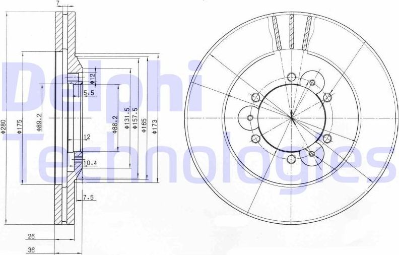 Тормозной диск Delphi. Артикул BG3378
