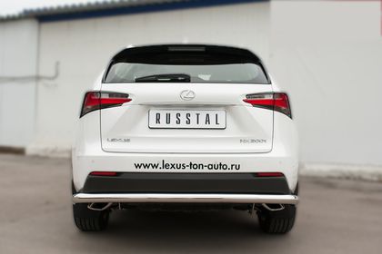 Защита RusStal заднего бампера d63 (секции) для Lexus NX 200t F Sport 2015-2024. Артикул LNXZ-002144