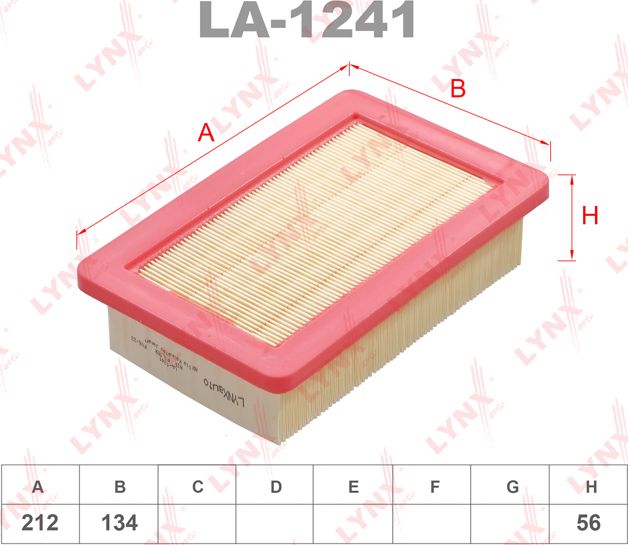 Воздушный фильтр LYNXauto для Smart Forfour II (W453) 2014-2026. Артикул LA-1241