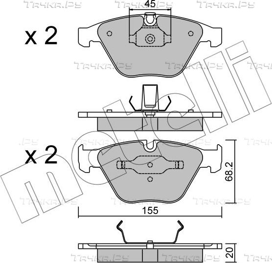 Тормозные колодки Metelli передние для BMW X1 I (E84) 2009-2015. Артикул 22-0558-4