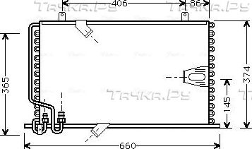 Радиатор кондиционера (конденсатор) AVA (алюминий). Артикул BW5184