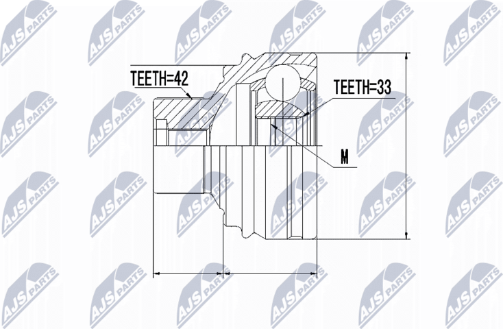 Шрус внутренний (граната) NTY. Артикул NPZ-AU-051