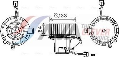 Вентилятор, мотор печки (отопителя) салона AVA. Артикул MS8640