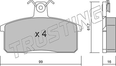 Тормозные колодки Trusting. Артикул 028.0