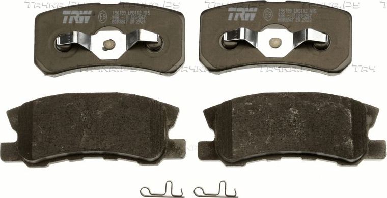 Тормозные колодки TRW COTEC задние для Citroen C-Crosser 2007-2013. Артикул GDB3247