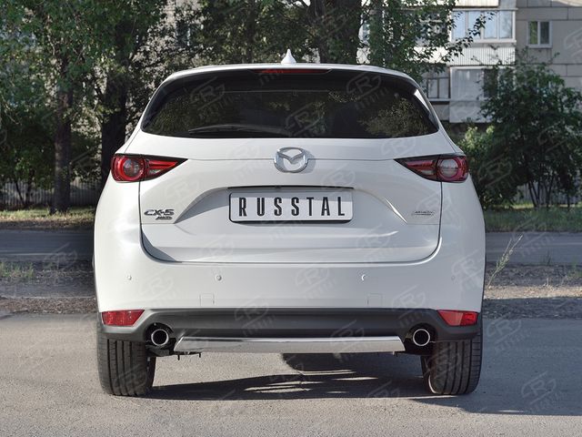 Защита RusStal заднего бампера d75х42 дуга для Mazda CX-5 II 2017-2026. Артикул M5Z-002801
