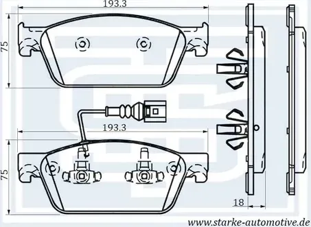 Колодки тормозные перед (Starke). Артикул 173530