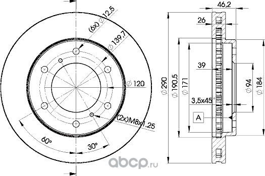 Диск тормозной (Icer). Артикул 78bd7116