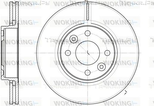 Тормозной диск Woking передний для Nissan Micra V 2005-2026. Артикул D6683.10