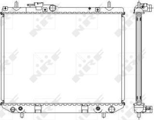 Радиатор охлаждения двигателя NRF (алюминий) для Daihatsu Terios I 1997-2006. Артикул 53537