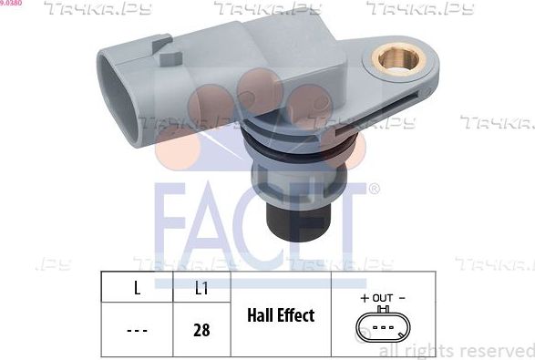 Датчик положения коленвала Facet Made in Italy - OE Equivalent для Opel Agila B 2008-2010. Артикул 9.0380