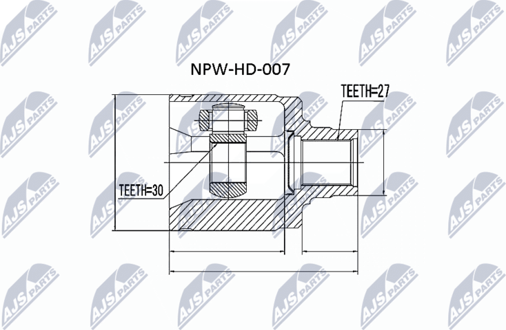 Шрус наружный (граната) NTY. Артикул NPW-HD-007