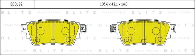 Колодки тормозные дисковые задние (Blitz). Артикул BB0682