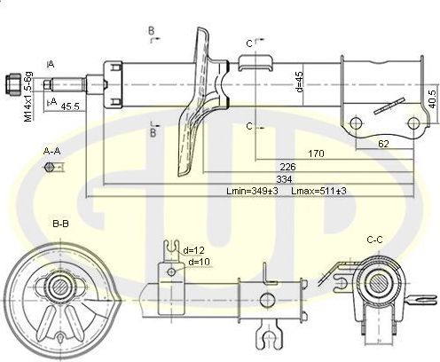Амортизатор G.U.D.. Артикул GSA333417